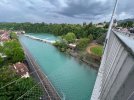 Horizontal safety net under a bridge in Switzerland